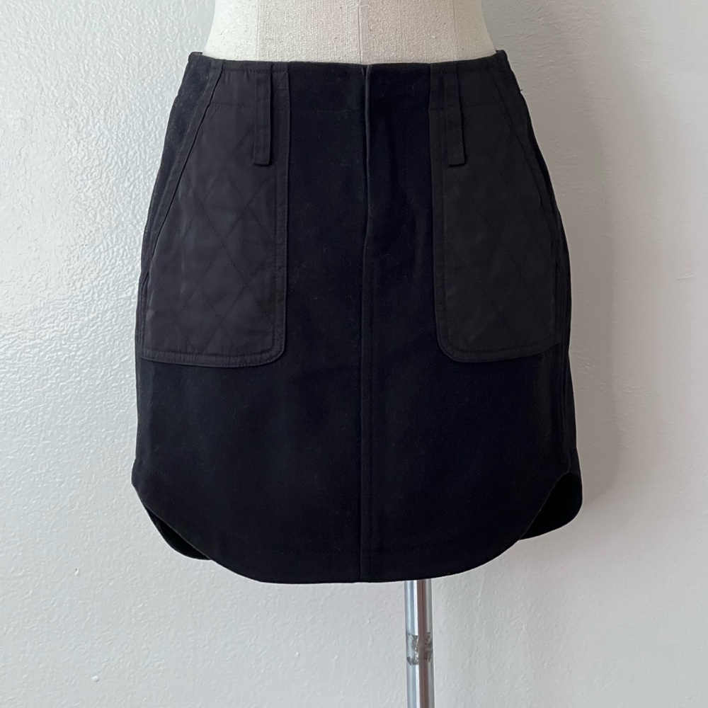 Madewell Mini Woolen Skirt with Quilted Pockets